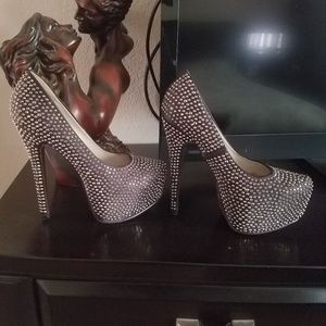 Rhinestone dress pumps